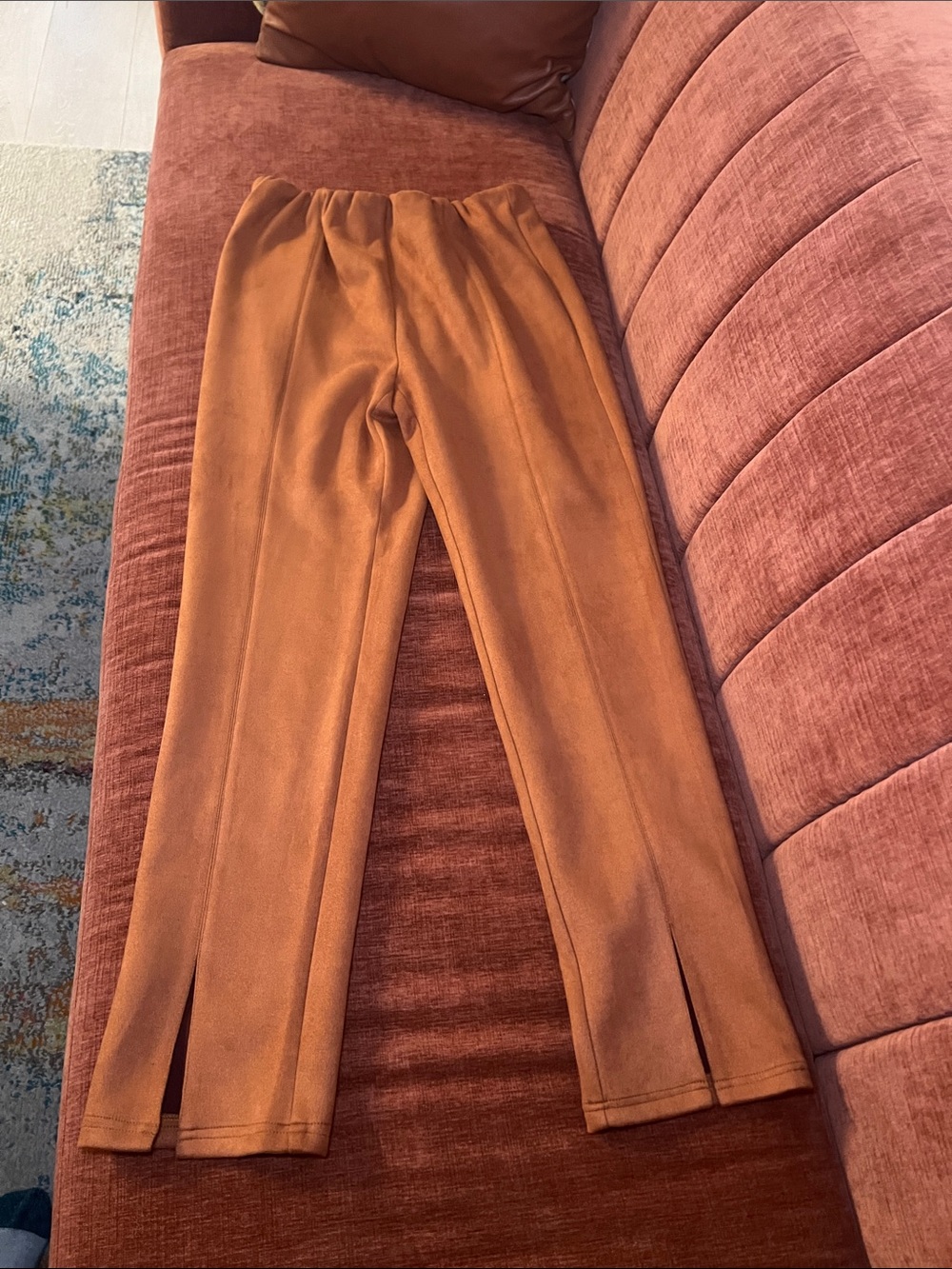 Avec Les Filles Rust Brown Straight Leg Pants